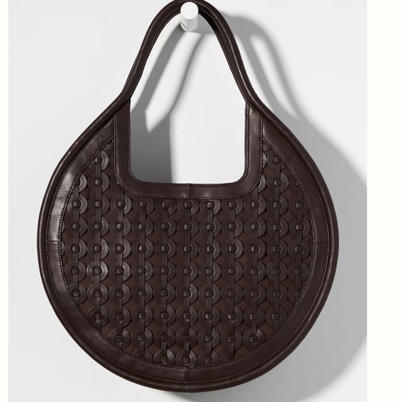 Anthropologie Circle Gusset Tote Chocolate NWT $178 - Picture 4 of 12